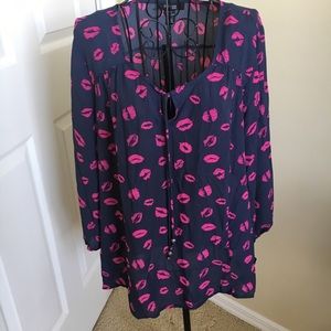 STYLE  & CO PETITE XL PINK KISSED PATTERN SHIRT